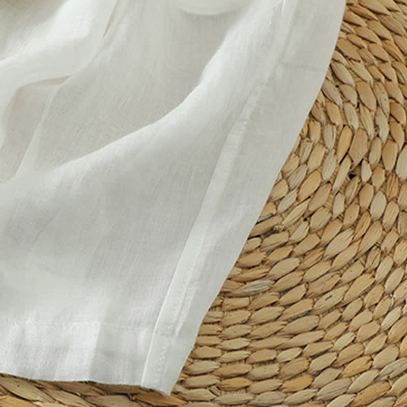 Buddha Stones Lässige Sommer-Caprihose im Boho-Stil mit Kordelzug, einfarbig, Damenhose mit weitem Bein und Taschen - image 50