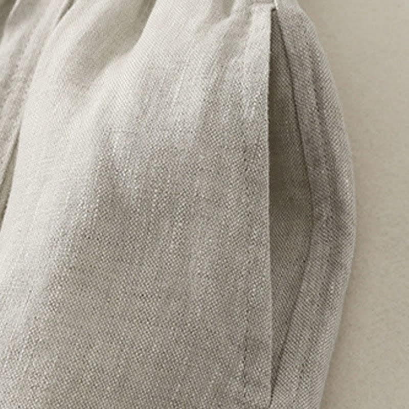 Buddha Stones Lässige, minimalistische Sommerhose mit Kordelzug, einfarbig, knöchellang, Damenhose mit weitem Bein und Taschen - image 17