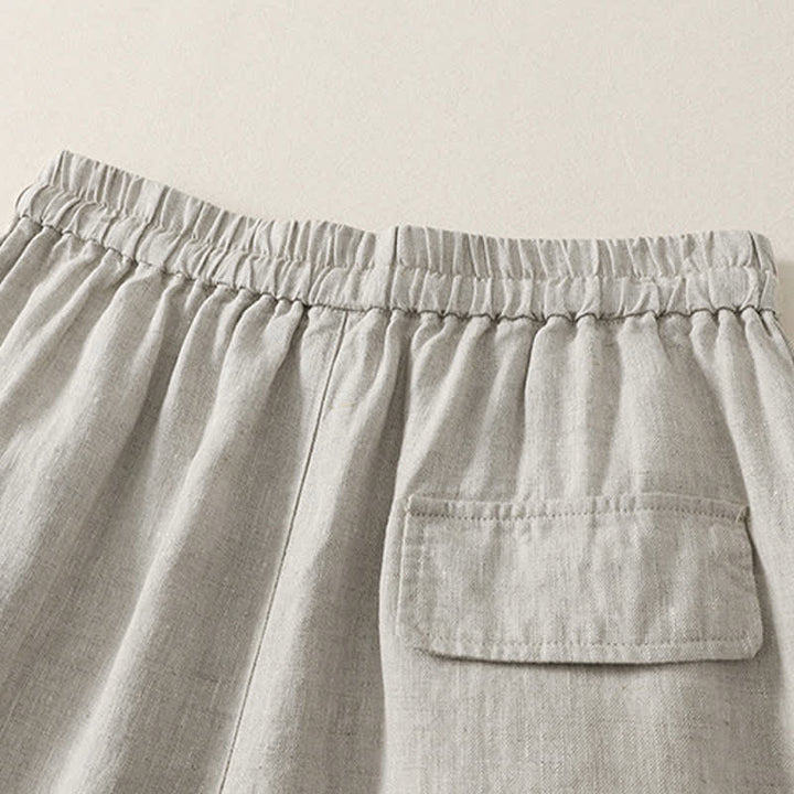 Buddha Stones Lässige, minimalistische Sommerhose mit Kordelzug, einfarbig, knöchellang, Damenhose mit weitem Bein und Taschen - image 18