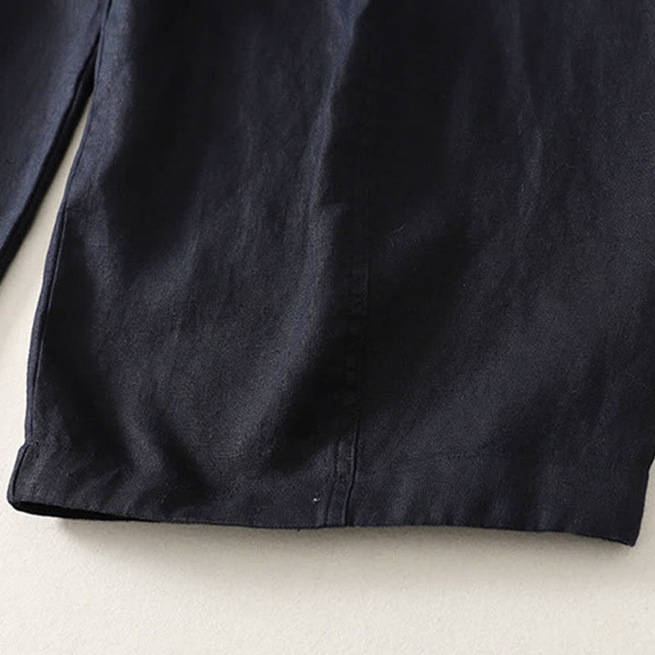 Buddha Stones Lässige, minimalistische Sommerhose mit Kordelzug, einfarbig, knöchellang, Damenhose mit weitem Bein und Taschen - image 7