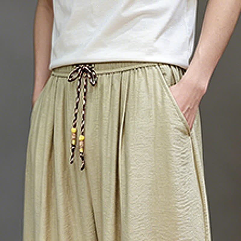 Buddha Stones Lässige, minimalistische Herren-Haremshose mit Kordelzug und Tasche - image 39