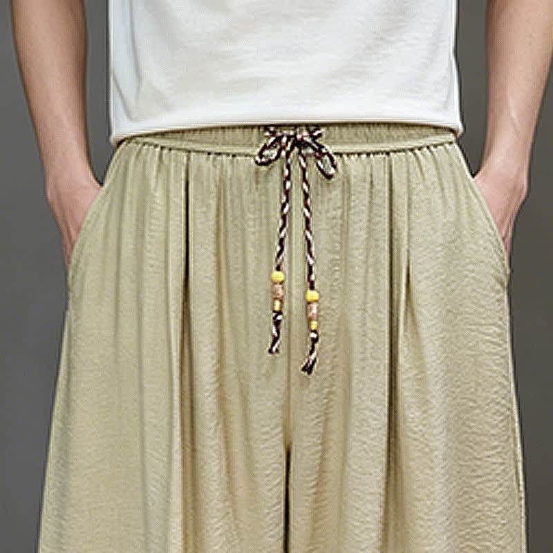 Buddha Stones Lässige, minimalistische Herren-Haremshose mit Kordelzug und Tasche - image 40