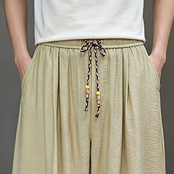 Buddha Stones Lässige, minimalistische Herren-Haremshose mit Kordelzug und Tasche - image 40