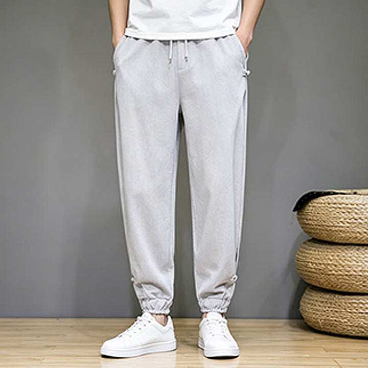 Buddha Stones Lässige, minimalistische Caprihose für Herren mit Kordelzug und Tasche - image 6