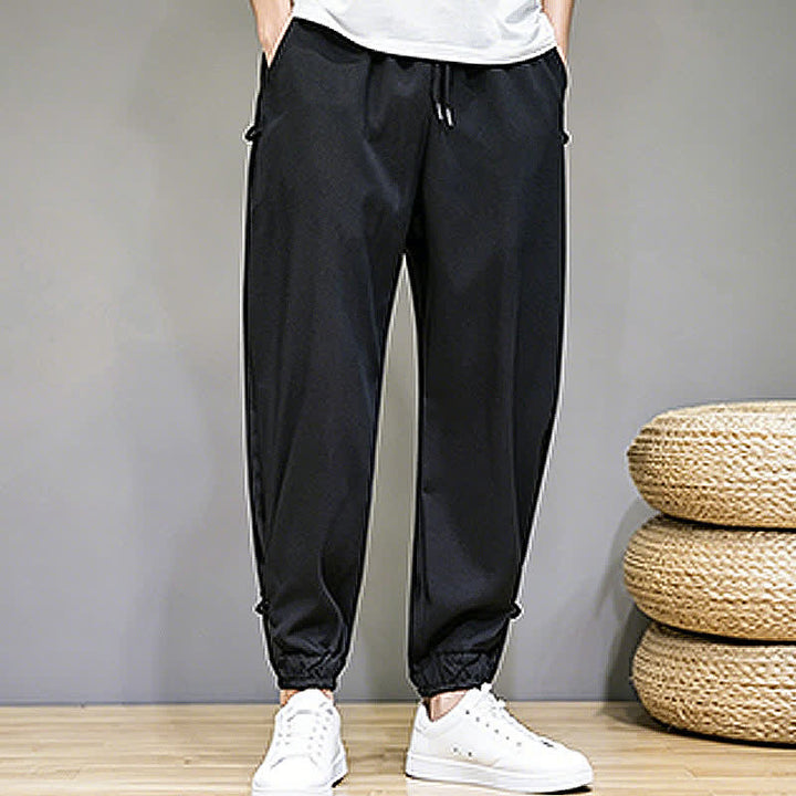 Buddha Stones Lässige, minimalistische Caprihose für Herren mit Kordelzug und Tasche - image 25