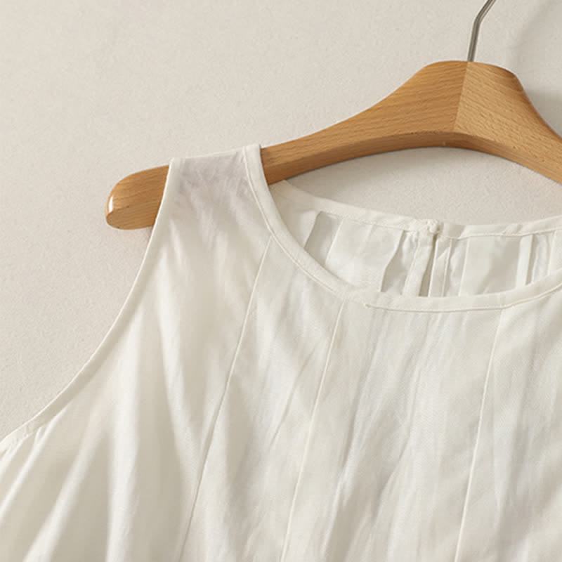 Buddha Stones Elegantes, plissiertes Tanktop mit vertikalen Nähten für Damen – ärmellos und sommerlich - image 6