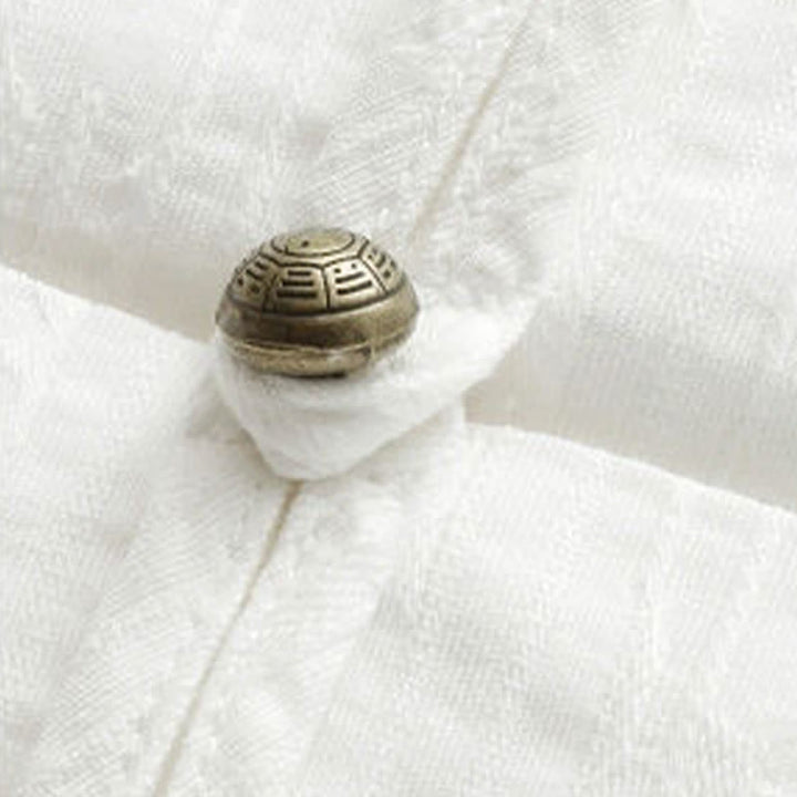 Buddha Stones Sommerliches Tang Style Casual Herrenhemd mit Stehkragen, Froschknopfleiste, Ellbogenlänge und Taschen - image 7
