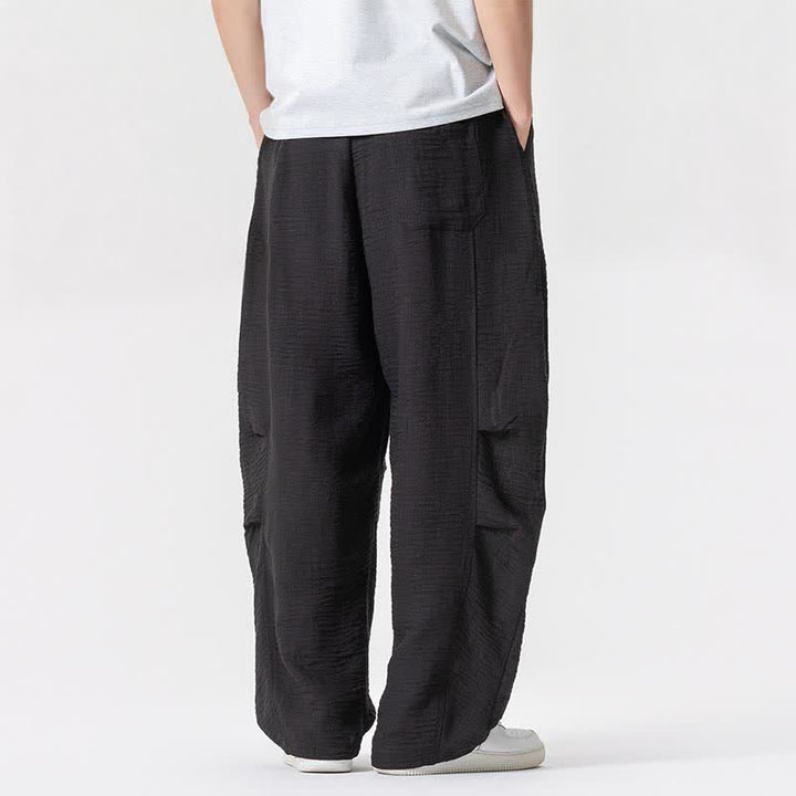 Buddha Stones Lässige, minimalistische Herrenhose mit Kordelzug, geradem Bein und Tasche für Frühling und Sommer - image 36