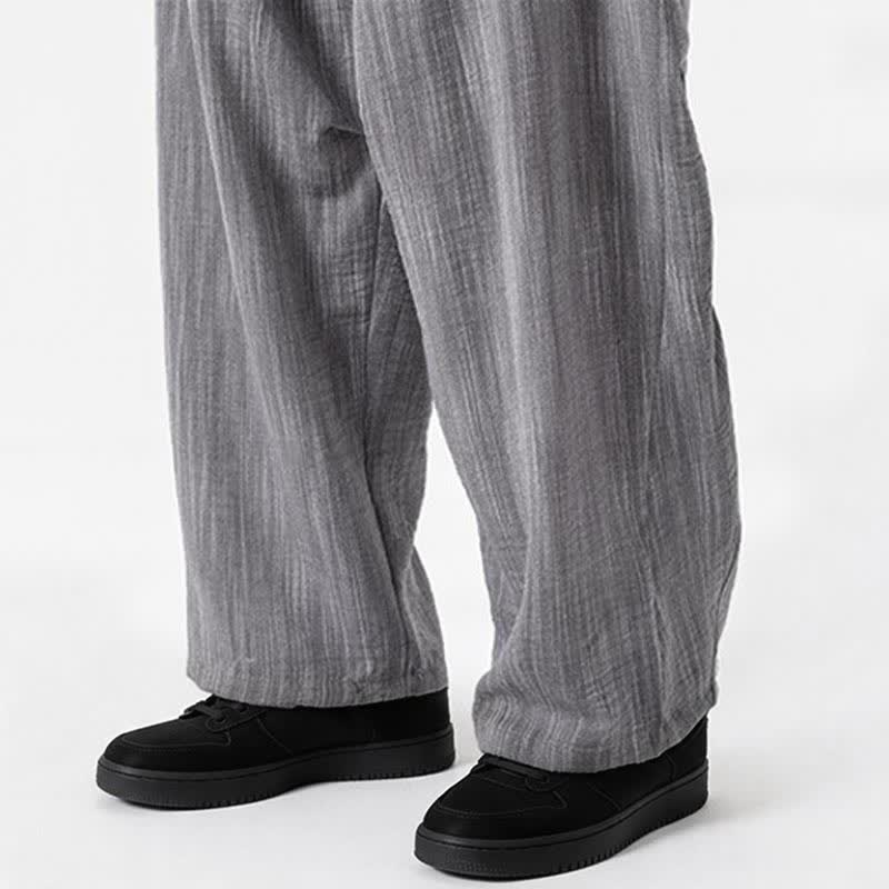 Buddha Stones Lässige, minimalistische Herrenhose mit Kordelzug, geradem Bein und Tasche für Frühling und Sommer - image 24