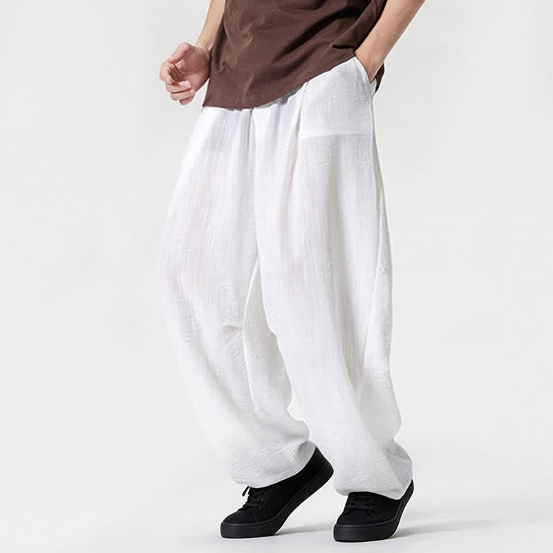 Buddha Stones Lässige, minimalistische Herrenhose mit Kordelzug, geradem Bein und Tasche für Frühling und Sommer - image 9