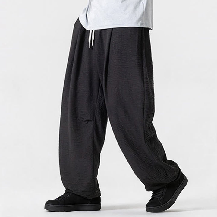 Buddha Stones Lässige, minimalistische Herrenhose mit Kordelzug, geradem Bein und Tasche für Frühling und Sommer - image 42