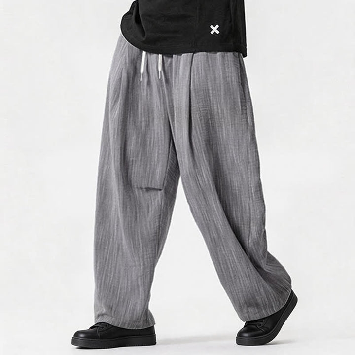 Buddha Stones Lässige, minimalistische Herrenhose mit Kordelzug, geradem Bein und Tasche für Frühling und Sommer - image 29