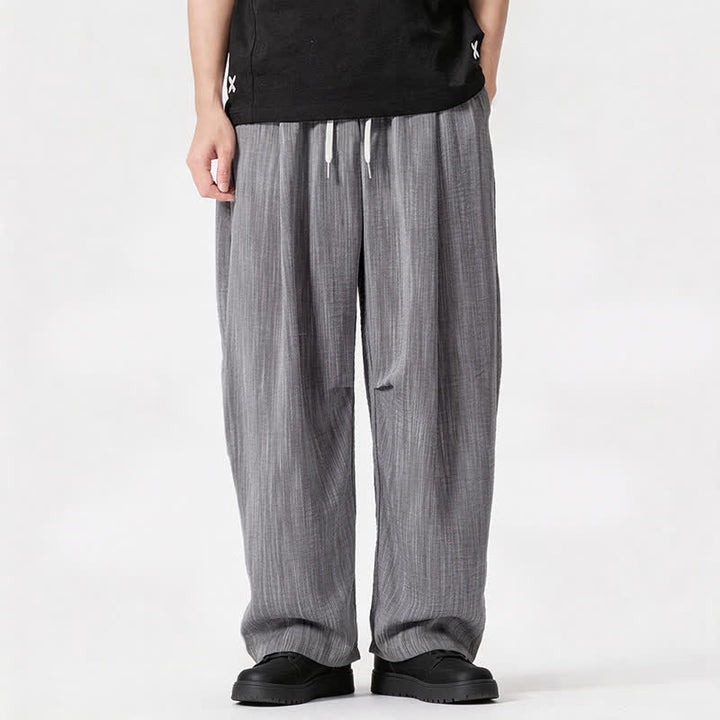 Buddha Stones Lässige, minimalistische Herrenhose mit Kordelzug, geradem Bein und Tasche für Frühling und Sommer - image 25