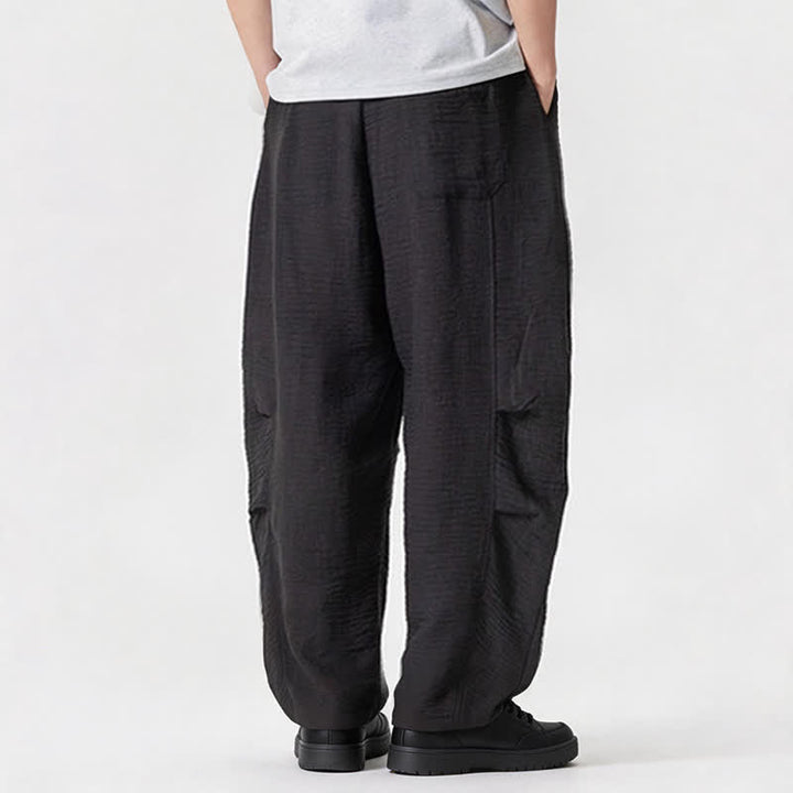 Buddha Stones Lässige, minimalistische Herrenhose mit Kordelzug, geradem Bein und Tasche für Frühling und Sommer - image 39