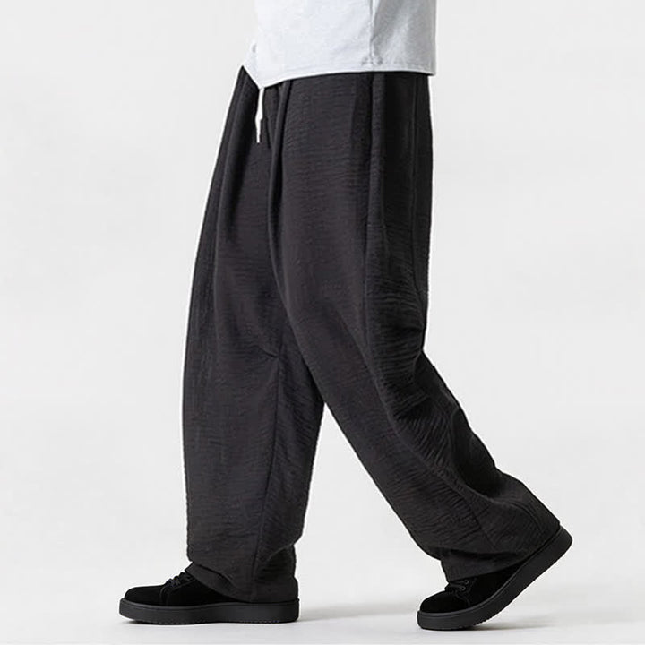 Buddha Stones Lässige, minimalistische Herrenhose mit Kordelzug, geradem Bein und Tasche für Frühling und Sommer - image 38