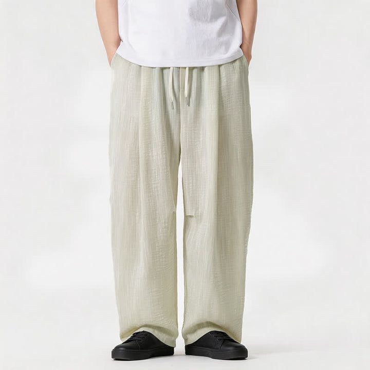 Buddha Stones Lässige, minimalistische Herrenhose mit Kordelzug, geradem Bein und Tasche für Frühling und Sommer - image 18