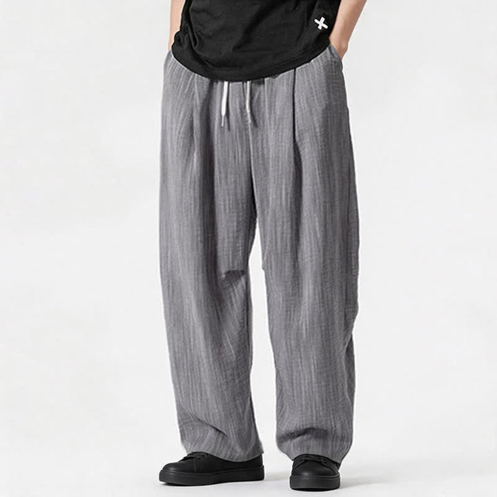 Buddha Stones Lässige, minimalistische Herrenhose mit Kordelzug, geradem Bein und Tasche für Frühling und Sommer - image 27