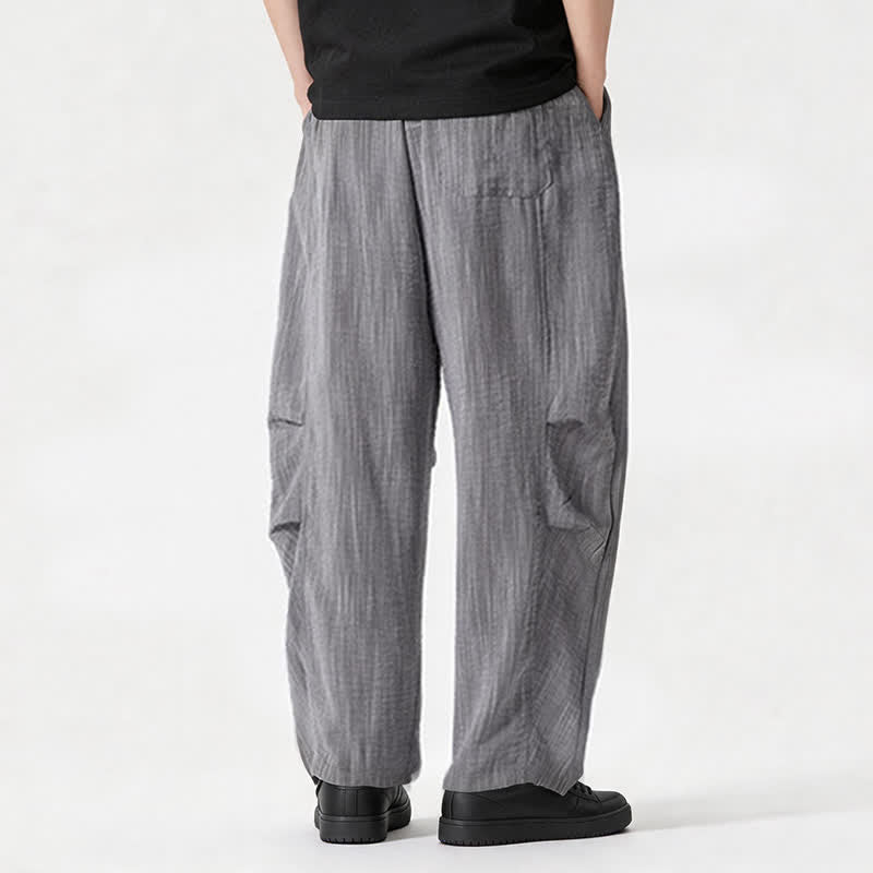 Buddha Stones Lässige, minimalistische Herrenhose mit Kordelzug, geradem Bein und Tasche für Frühling und Sommer - image 31