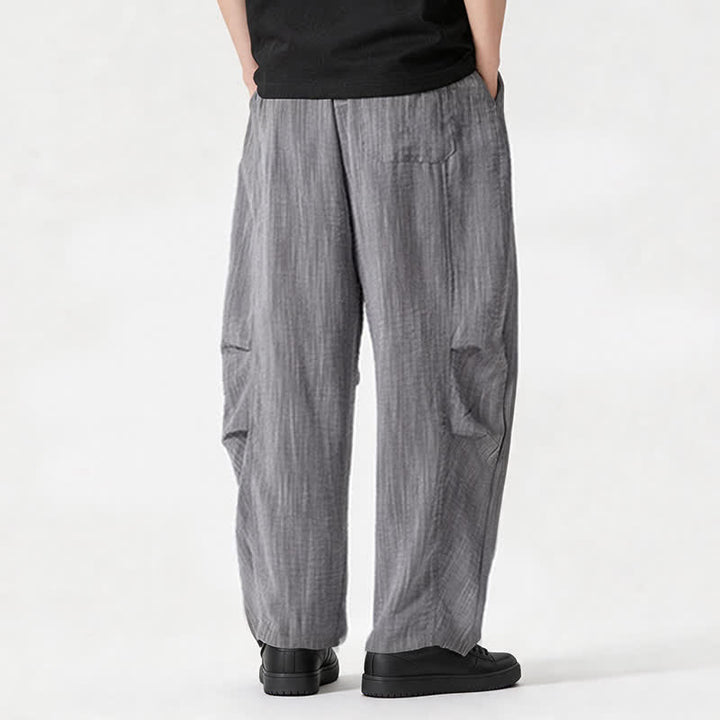 Buddha Stones Lässige, minimalistische Herrenhose mit Kordelzug, geradem Bein und Tasche für Frühling und Sommer - image 31
