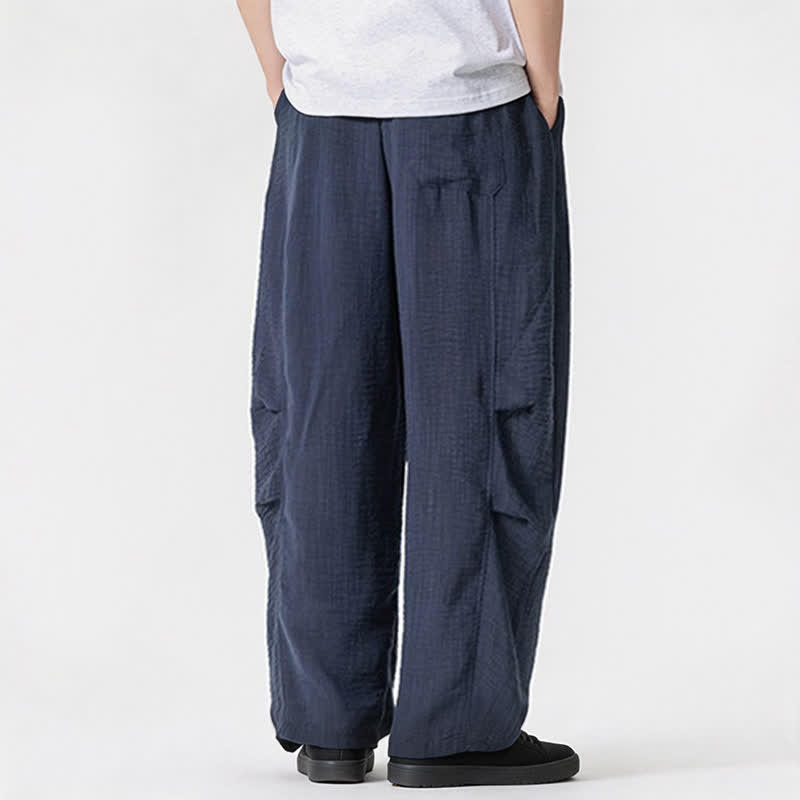Buddha Stones Lässige, minimalistische Herrenhose mit Kordelzug, geradem Bein und Tasche für Frühling und Sommer - image 6