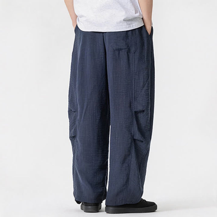 Buddha Stones Lässige, minimalistische Herrenhose mit Kordelzug, geradem Bein und Tasche für Frühling und Sommer - image 6