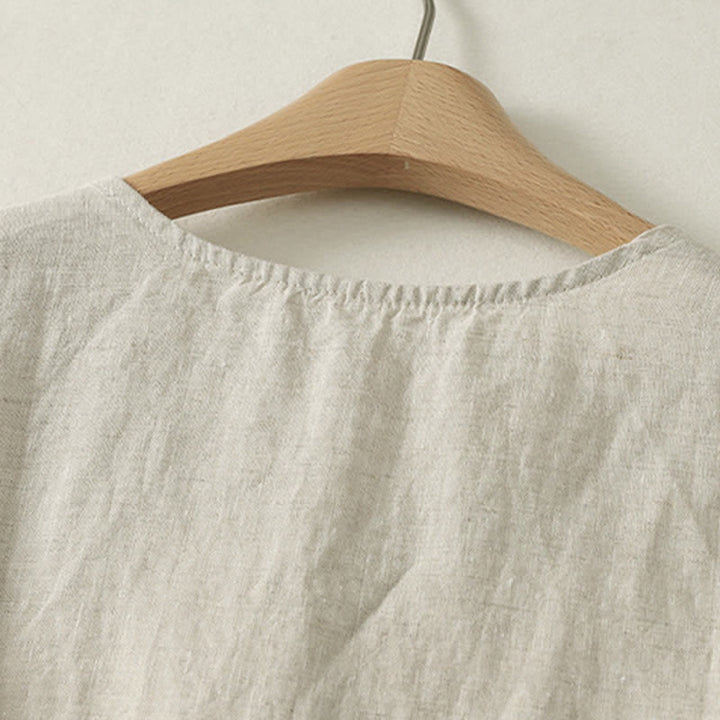 Buddha Stones Sommerliches, lässiges, minimalistisches, ärmelloses Tanktop mit Knopfleiste und geometrischem Muster für Damen - image 12