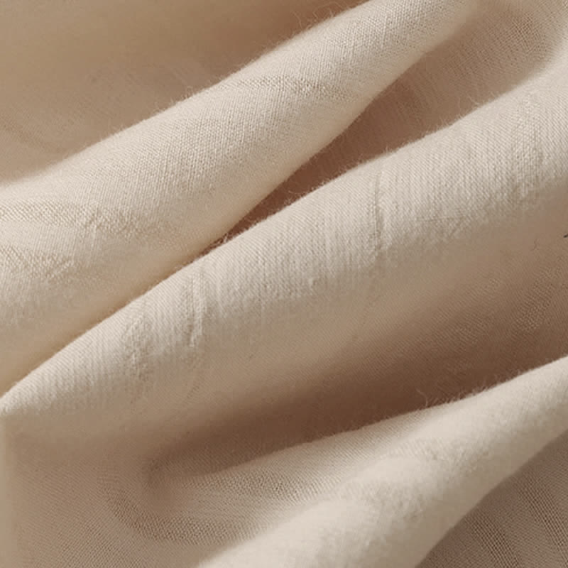 Buddha Stones Sommerliches, lässiges, minimalistisches, einfarbiges Damenkleid mit Rundhalsausschnitt, kurzen Ärmeln und Taschen - image 8