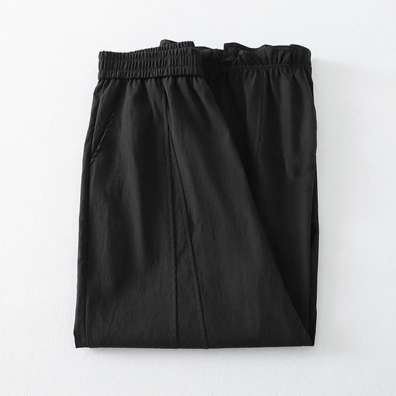 Buddha Stones Lässige, minimalistische Haremshose für Damen mit Rüschensaum und Taschen – perfekt für den Sommer - image 8