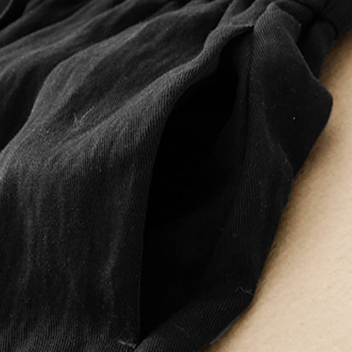 Buddha Stones Sommerliche, lässige, minimalistische lange Hose mit Kordelzug, einfarbig, schmal zulaufende Damenhose mit Taschen - image 8