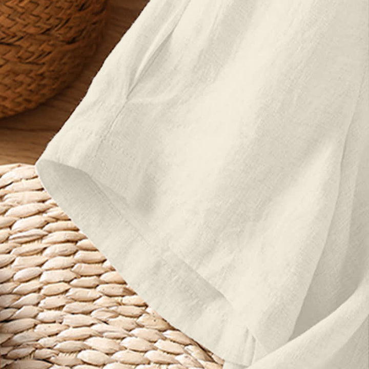 Buddha Stones Lässiges, minimalistisches Kurzarmhemd für Damen mit Knopfleiste, Rundhalsausschnitt und aufgesetzter Tasche – perfekt für den Sommer. - image 22