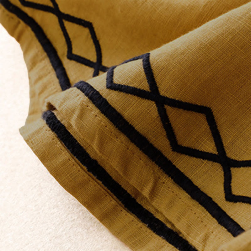 Buddha Stones Lässige, minimalistische Sommer-Shorts für Damen mit Kordelzug, Stickerei, Wellenlinien und geometrischem Muster, Taschen und geometrischem Muster - image 4