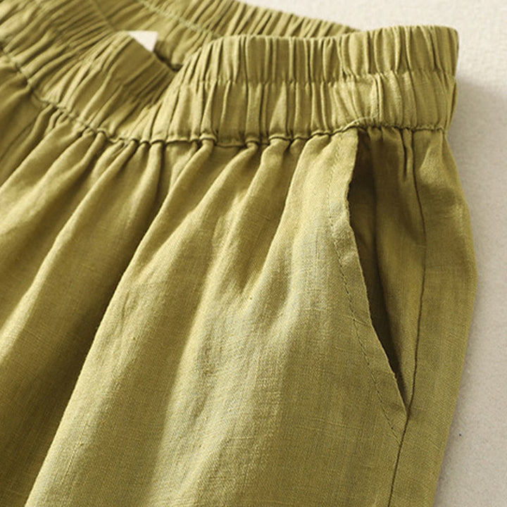 Buddha Stones Sommerliche, lässige Vintage-Shorts für Damen mit elastischem Bund, Rüschensaum und Taschen - image 18
