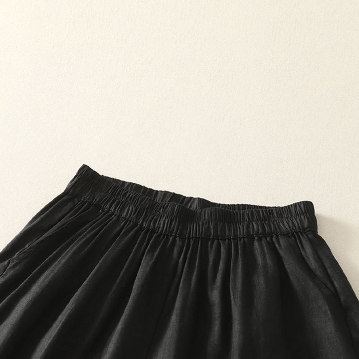 Buddha Stones Sommerliche, lässige Vintage-Shorts für Damen mit elastischem Bund, Rüschensaum und Taschen - image 5