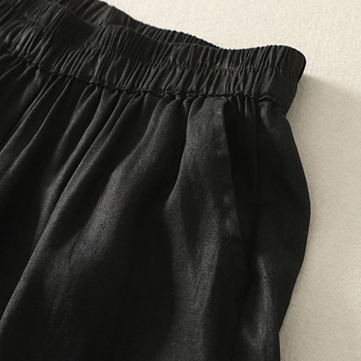Buddha Stones Sommerliche, lässige Vintage-Shorts für Damen mit elastischem Bund, Rüschensaum und Taschen - image 6