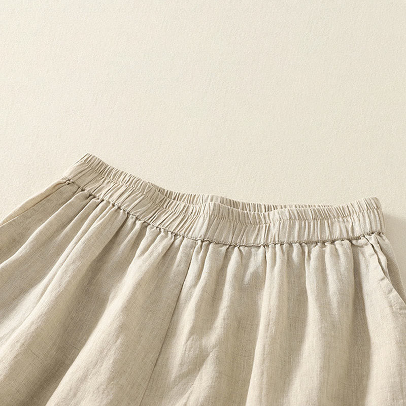Buddha Stones Sommerliche, lässige Vintage-Shorts für Damen mit elastischem Bund, Rüschensaum und Taschen - image 22