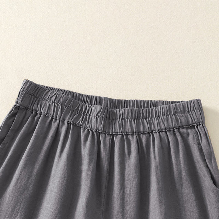 Buddha Stones Sommerliche, lässige Vintage-Shorts für Damen mit elastischem Bund, Rüschensaum und Taschen - image 14