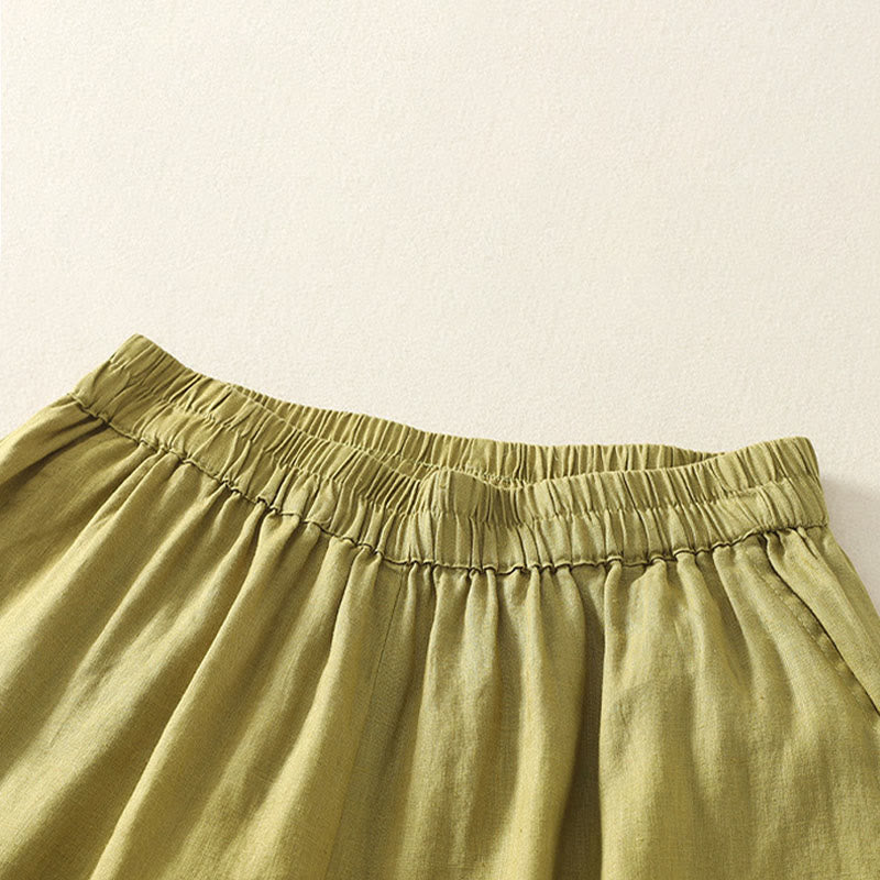 Buddha Stones Sommerliche, lässige Vintage-Shorts für Damen mit elastischem Bund, Rüschensaum und Taschen - image 17