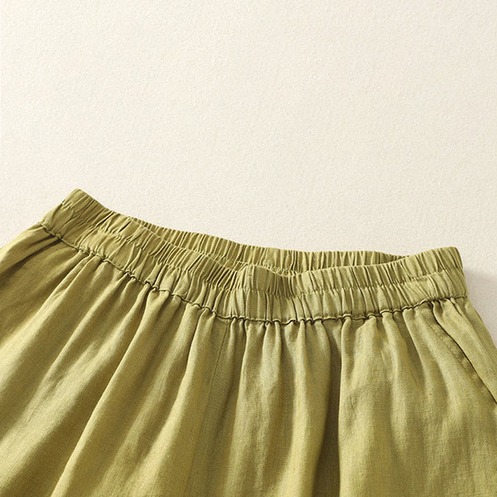 Buddha Stones Sommerliche, lässige Vintage-Shorts für Damen mit elastischem Bund, Rüschensaum und Taschen - image 17