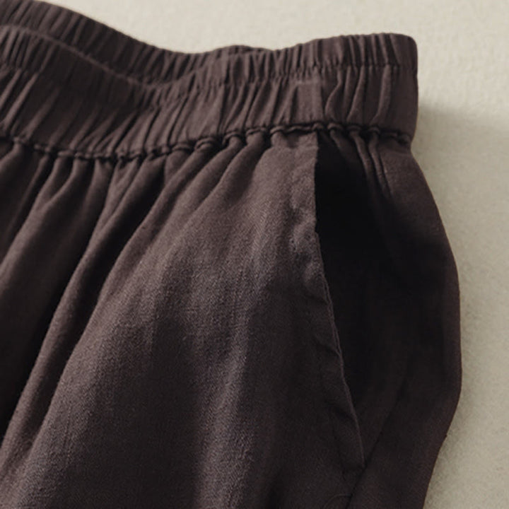 Buddha Stones Sommerliche, lässige Vintage-Shorts für Damen mit elastischem Bund, Rüschensaum und Taschen - image 11