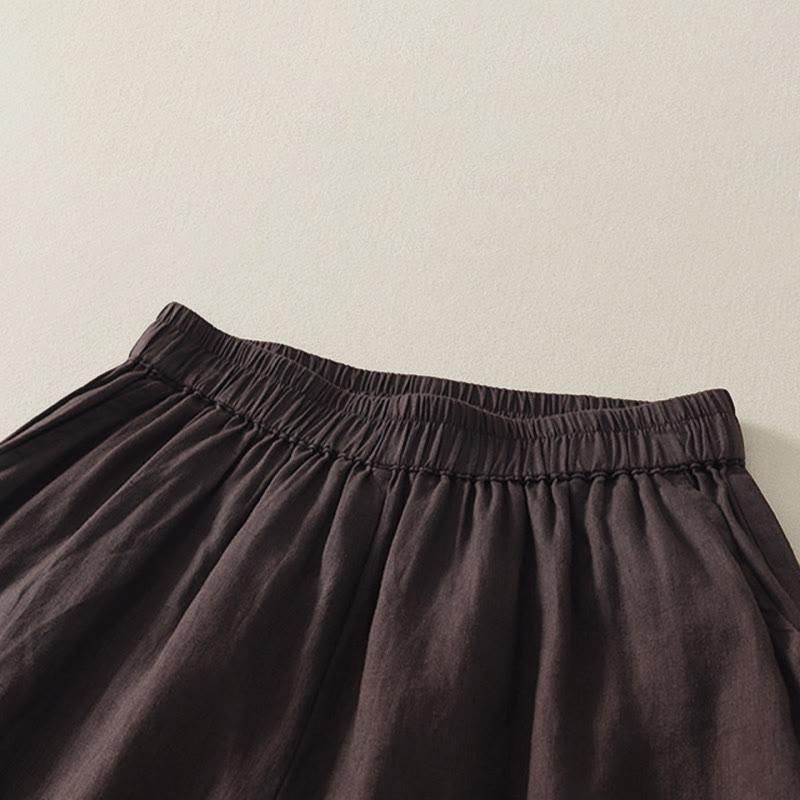 Buddha Stones Sommerliche, lässige Vintage-Shorts für Damen mit elastischem Bund, Rüschensaum und Taschen - image 10