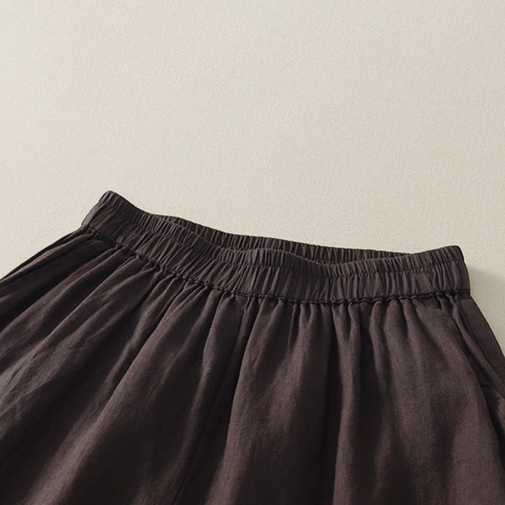 Buddha Stones Sommerliche, lässige Vintage-Shorts für Damen mit elastischem Bund, Rüschensaum und Taschen - image 10