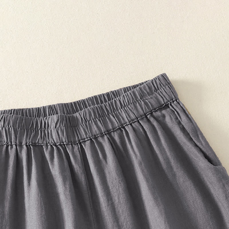 Buddha Stones Sommerliche, lässige Vintage-Shorts für Damen mit elastischem Bund, Rüschensaum und Taschen - image 15