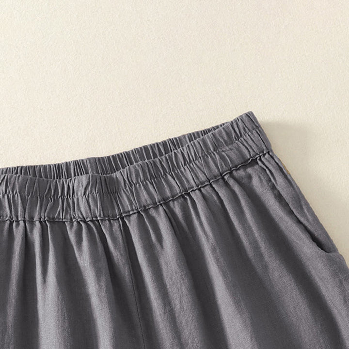 Buddha Stones Sommerliche, lässige Vintage-Shorts für Damen mit elastischem Bund, Rüschensaum und Taschen - image 15