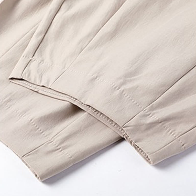 Buddha Stones Lässige, minimalistische Caprihose mit Kordelzug und Taschen für Herren - image 22