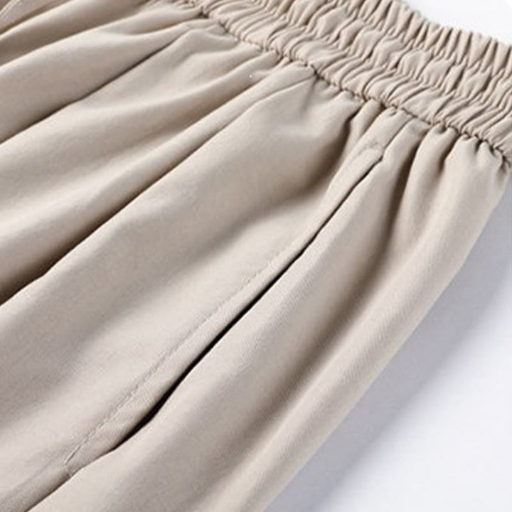 Buddha Stones Lässige, minimalistische Caprihose mit Kordelzug und Taschen für Herren - image 20