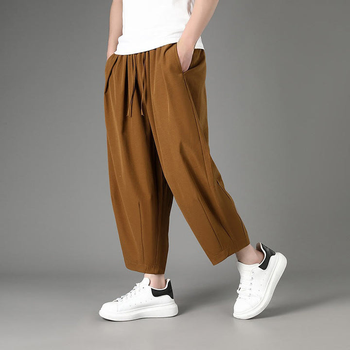 Buddha Stones Lässige, minimalistische Caprihose mit Kordelzug und Taschen für Herren - Peru - US/UK/AU46, EU56 (5XL) - image 0