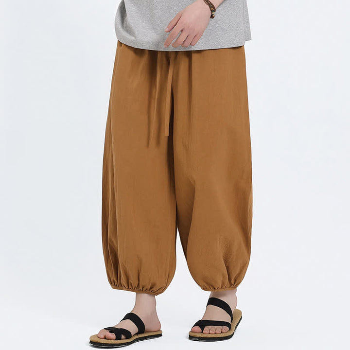 Buddha Stones Sommerliche Tang Style Freizeit-Haremshose mit Kordelzug und Taschen - image 17