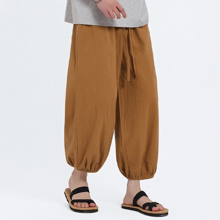 Buddha Stones Sommerliche Tang Style Freizeit-Haremshose mit Kordelzug und Taschen - image 18