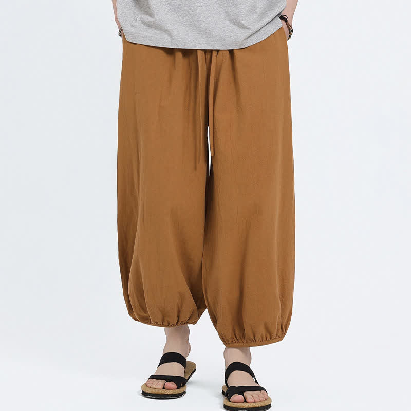 Buddha Stones Sommerliche Tang Style Freizeit-Haremshose mit Kordelzug und Taschen - image 19
