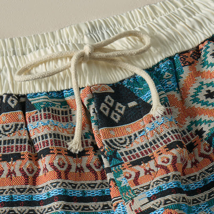 Buddha Stones Sommer-Freizeit-Boho-Shorts für Herren mit Kordelzug, geometrischem Muster und Taschen - image 11